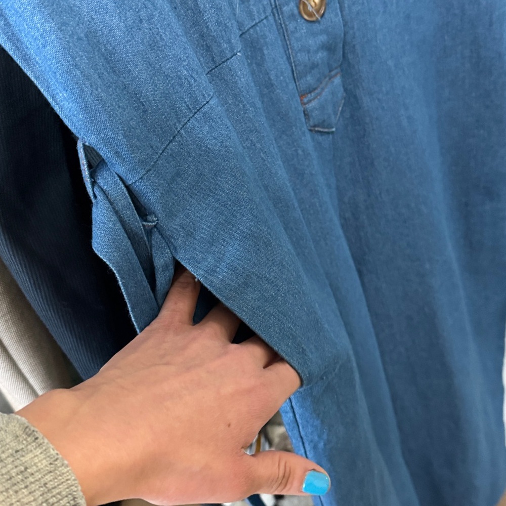 FRENCH Blue Button-Up Jumpsuit - Picture 5 of 9